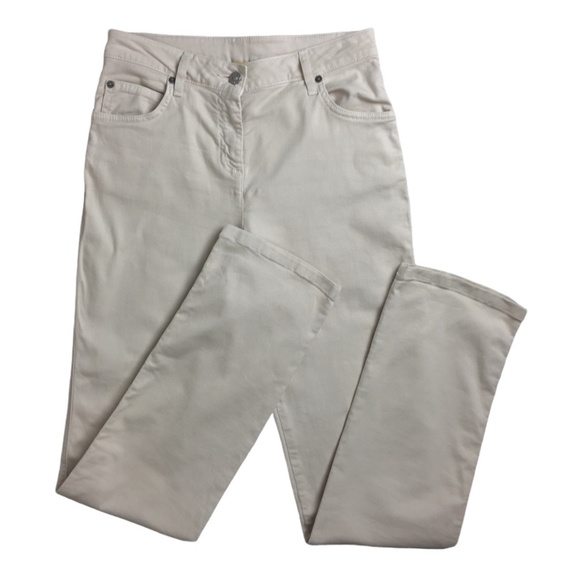 St. John Ivory Straight Leg High Rise Jeans - Picture 3 of 15